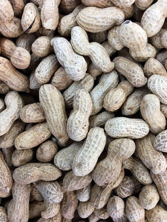 Flat lay view of Groundnuts abstract background and texture