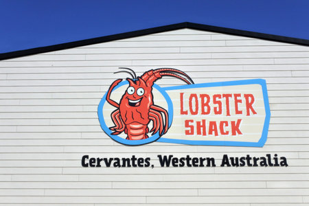 CERVANTES, WA - OCT 07 2020:Lobster Shack in Cervantes Western Australia.Western Rock Lobster fishery is the most valued single-species fishery in Australia.のeditorial素材