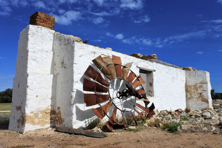 An old deserted farm house in Western Australia outback.の写真素材