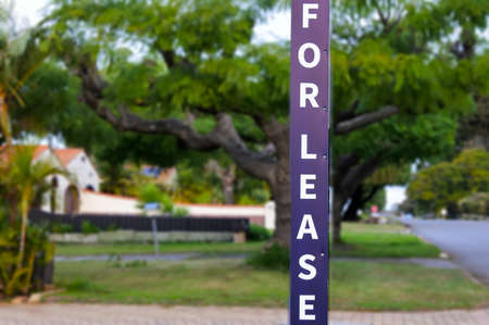 Rental property outdoor street sign. Real estate and housing market concept. No people. Copy space.の写真素材