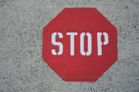 Large stop sign on concert floor.の写真素材