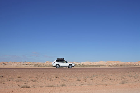 OUTBACK AUSTRALIA - MAY 21 2019: Toyota - Land Cruiser (120) Prado in a remote location during a...