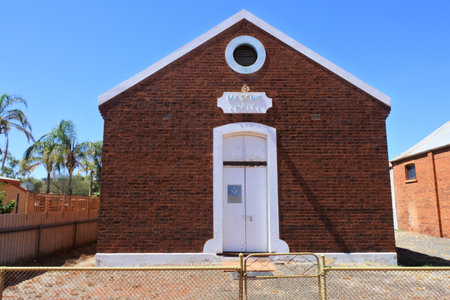 LEONORA,WA - MAR 25 2022:Leonora Freemason Lodge where meetings, business and upcoming activities are discussed. Freemasons use the Lodge buildings also to train the younger members.のeditorial素材