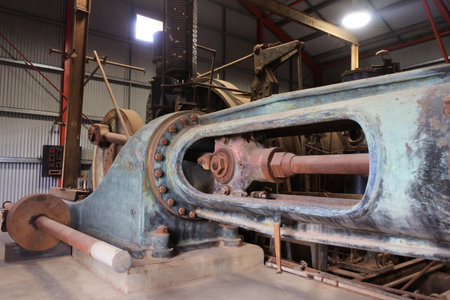 LEONORA, WA - MAR 26 2022:An old gold mine shaft machinery. Australia's gold industry is the second...