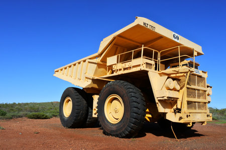 WICKHAM, WA - JUNE 06 06 2022:Dump truck in Wickham mining town, Western Australia. Mining industry in the state, accounted for 46% of Australia's income from total merchandise exports in 2019のeditorial素材