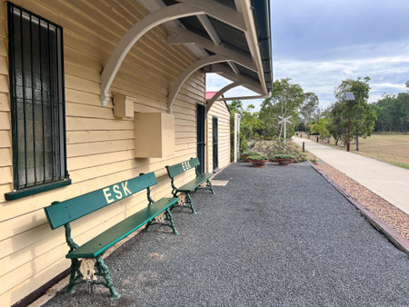 Esk, Qld- Feb 20 2023: Historic train railway staion in Esk Queensland, Australia.The original railway line use to carried steam trains from Brisban since the late 1800s.のeditorial素材