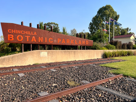Chinchilla, Qld - Feb 20 2023:Chinchilla Botanic Parkland incorporates the prehistoric flora and fauna native to the area, the region's Aboriginal cultural history and the town's railway heritage.のeditorial素材