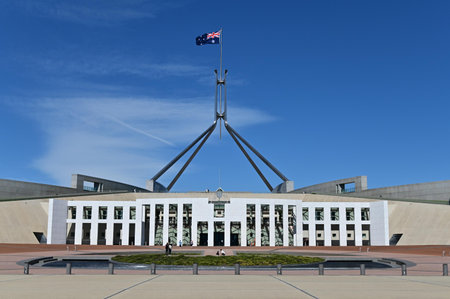 Canberra Capital Hill Parliament House in Canberra Australia Capital Territoryの写真素材