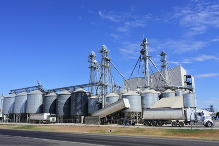 GOONDIWIND - FEB 27 2023:Woods stockfeeds plant in Goondiwindi Queensland, Australia. The Woods Group is an Australian agribusiness supply premium and innovative agricultural and food productsのeditorial素材