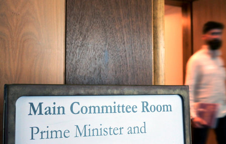CANBERRA, ACT - MAR 16 2023:Main committee room in Parliament of Australia.The Cabinet is the...