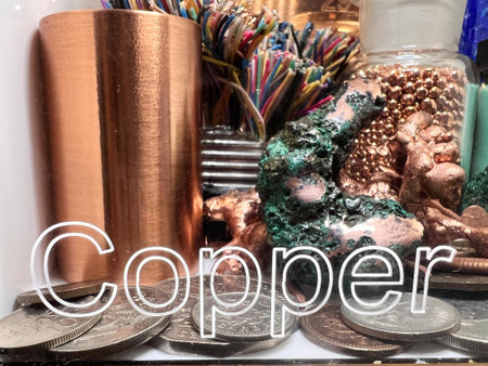 Copper sign in front of natural deposits of Copper.