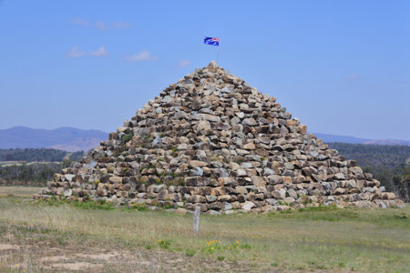 BALLANDEAN, QLD - OCT 30 2023:Ballandean Pyramid Queensland Australia.It's a man-made stone pyramid approximately 15m in height weighs about 7500t and built from blocks of granite in 8 months.のeditorial素材
