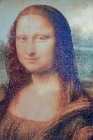 SURFERS PARADISE,QLD - APR 12 2024:The Mona Lisa portrait painting by Italian artist Leonardo da Vinci it holds the Guinness World Record for the highest known painting insurance valuation in history.のeditorial素材