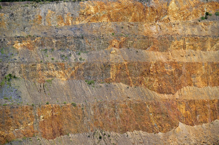 Excavation open pit of the Martha Mine, a gold mine in the New Zealand town of Waihi.の写真素材
