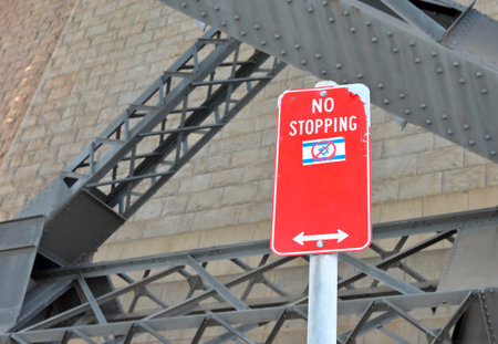 SYDNEY -  JAN 07 2026:No stopping and No entry sign on the flag of Israel state.Antisemitism remains a concerning issue in Sydney, with incidents ranging from verbal abuse to vandalism, prompting community organizations and authorities to raise awareness のeditorial素材