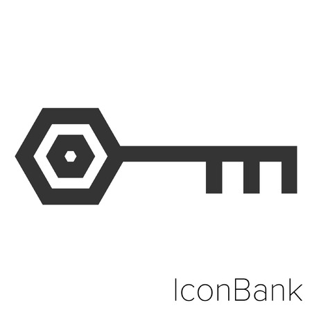 Key icon in black and white Illustration.のイラスト素材