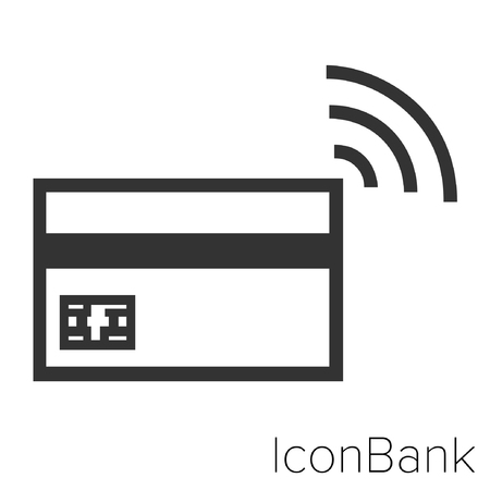 Icon Bank Wireless Card in black and white Illustration.のイラスト素材