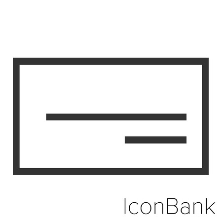 Icon Bank Check in black and white Illustration.のイラスト素材