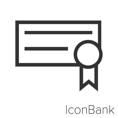 Icon Bank Certified in black and white Illustration.のイラスト素材