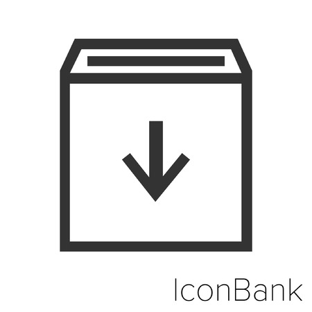 Icon Bank Save To Disk in black and white Illustration.のイラスト素材
