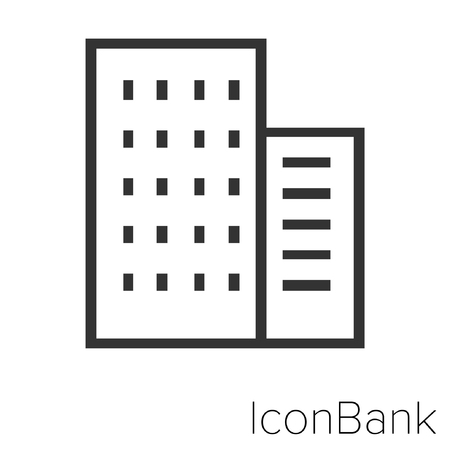 Icon Bank Buildings in black and white Illustration.のイラスト素材
