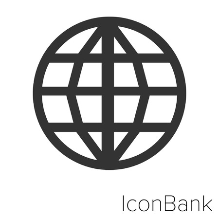 Icon Bank Globe in black and white Illustration.のイラスト素材