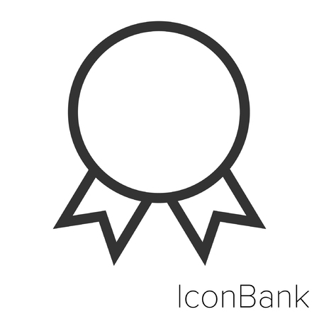 Icon Bank certified stamp in black and white Illustration.のイラスト素材