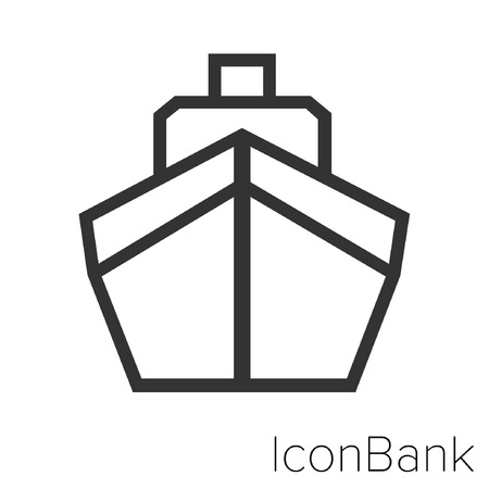 Icon Bank cruise in black and white Illustration.のイラスト素材