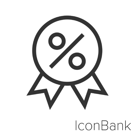 Icon Bank discount stamp in black and white Illustration.のイラスト素材