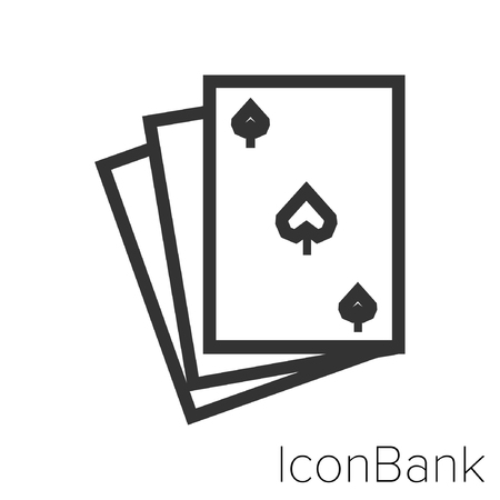 Icon Bank poker cards pica in black and white Illustration.のイラスト素材