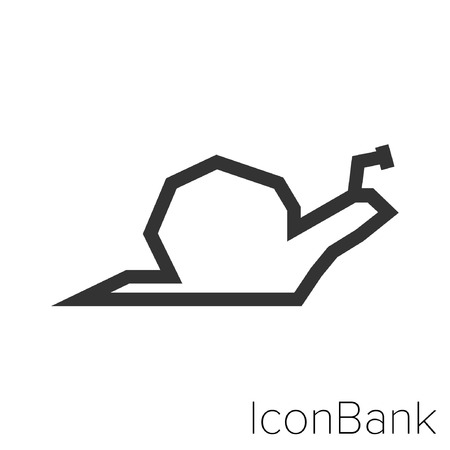 Icon Bank snail in black and white Illustration.のイラスト素材