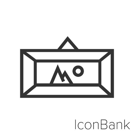 Icon Bank picture in black and white Illustration.のイラスト素材