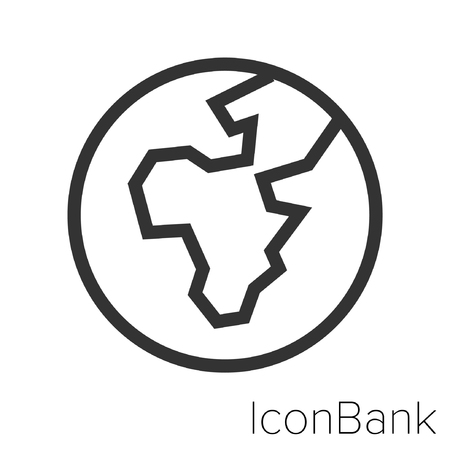 Icon Bank planet Earth in black and white Illustration.のイラスト素材
