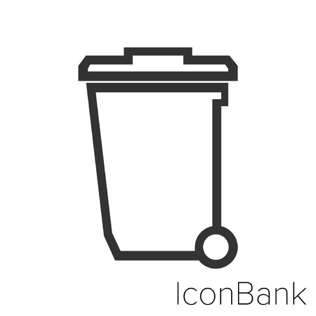 Icon Bank Trash Cans in black and white Illustration.のイラスト素材