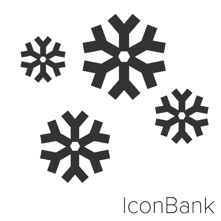 Icon Bank snowing in black and white Illustration.のイラスト素材