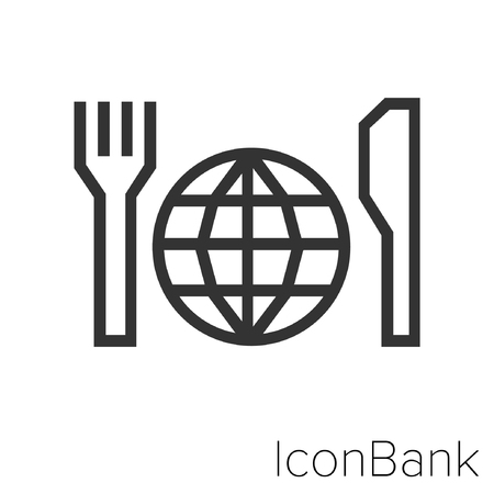 Icon Bank world saucer in black and white Illustration.のイラスト素材