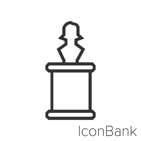 Icon Bank woman on podium in black and white Illustration.のイラスト素材