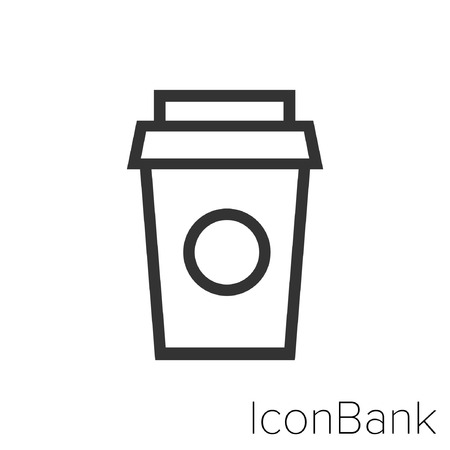 Icon Bank coffee container in black and white Illustration.のイラスト素材