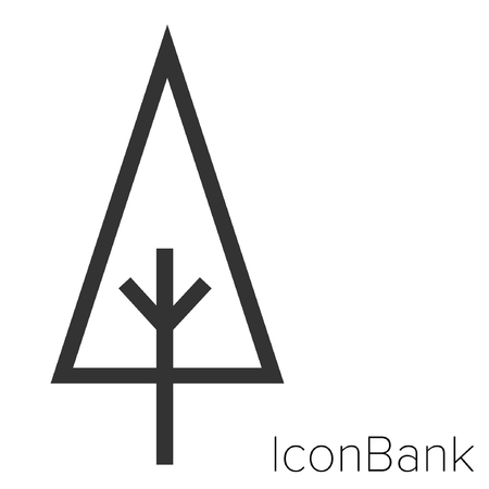 Icon Bank pine in black and white Illustration.のイラスト素材