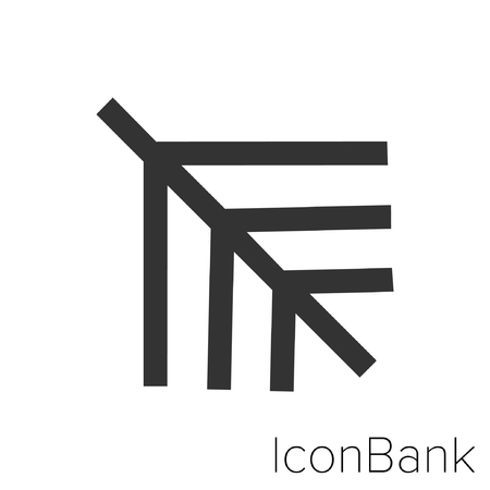 Icon Bank natural in black and white Illustration.のイラスト素材