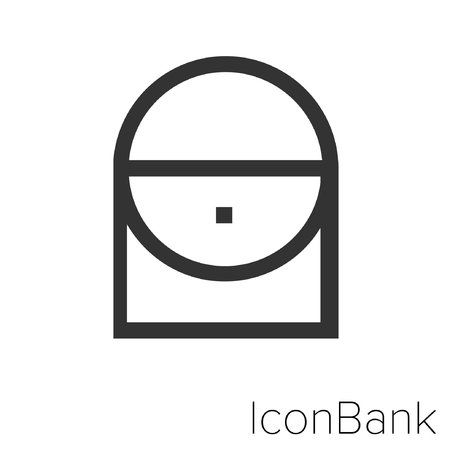 Icon Bank purse in black and white Illustration.のイラスト素材