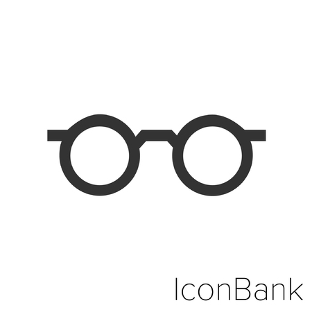 Icon Bank round glasses in black and white Illustration.のイラスト素材