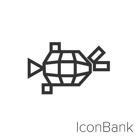 Icon Bank hot air balloon in black and white Illustration.のイラスト素材