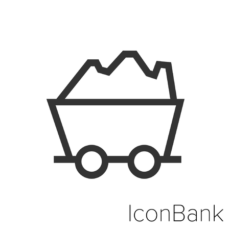 Icon Bank mine cart in black and white Illustration.のイラスト素材