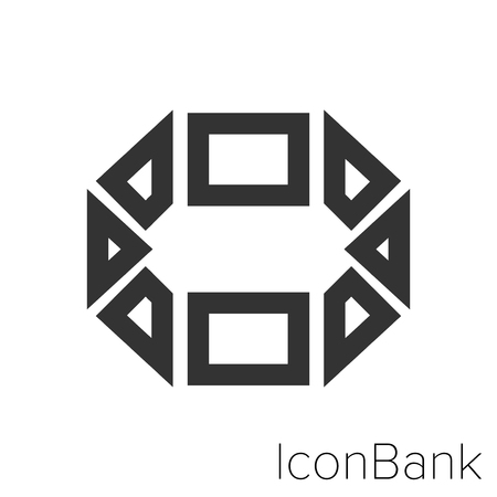Icon Bank cut out pieces in black and white Illustration.のイラスト素材