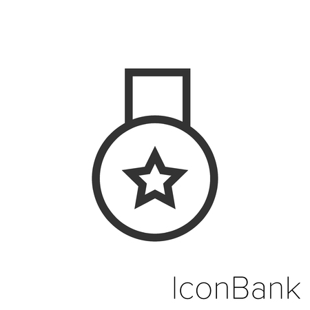 Icon Bank medal in black and white Illustration.のイラスト素材