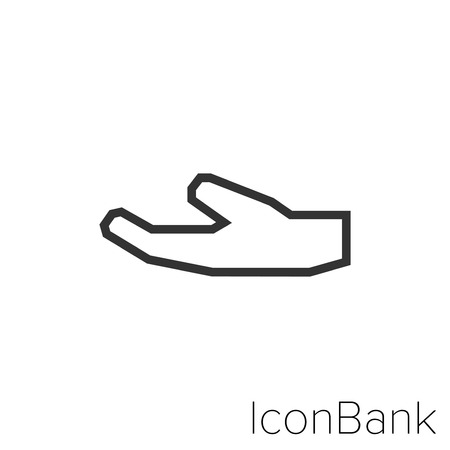 Icon Bank hand giving in black and white Illustration.のイラスト素材