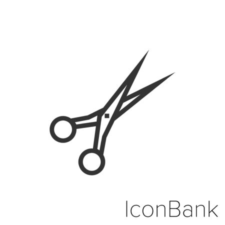 Icon Bank scissors in black and white Illustration.のイラスト素材