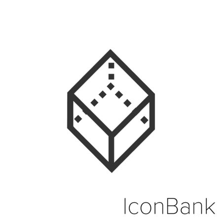Icon Bank Cube in black and white Illustration.のイラスト素材
