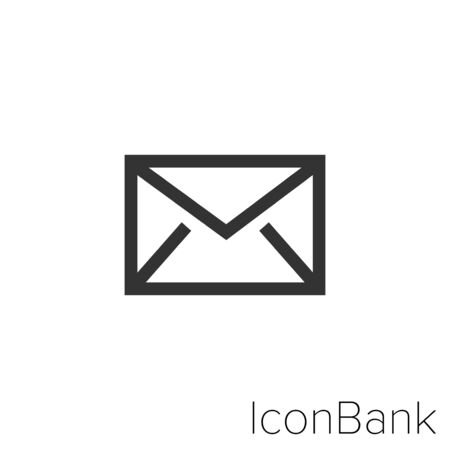 Mail icon in black and white Illustration.のイラスト素材